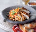 Indian chicken with carrot and chickpea salad